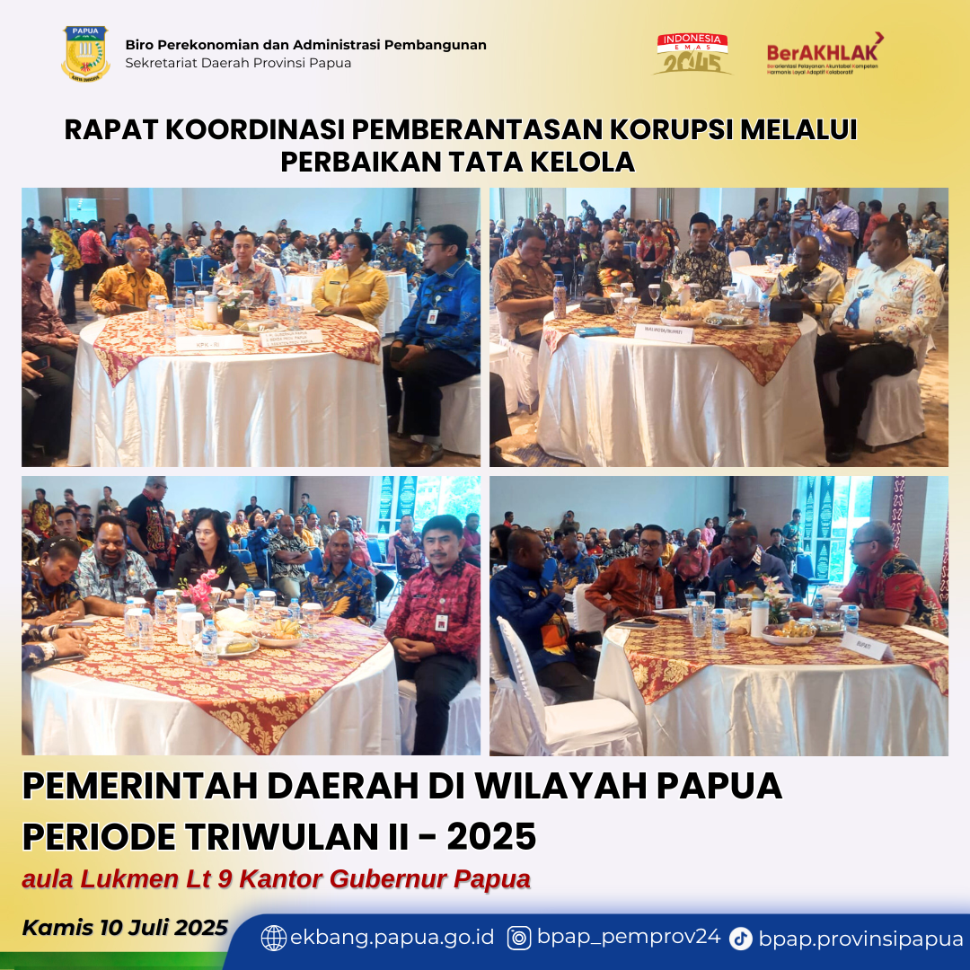 Rapat Koordinasi Pemberantasan Korupsi di Papua Fokus pada Perbaikan Tata Kelola Pemerintahan